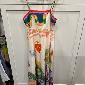 Colorful Maxi Dress with Heart Design SX Large